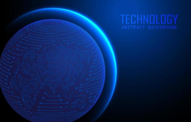 Modern World Map Holograph on Technology Background