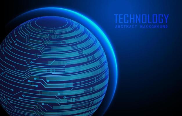 Modern World Map Holograph on Technology Background