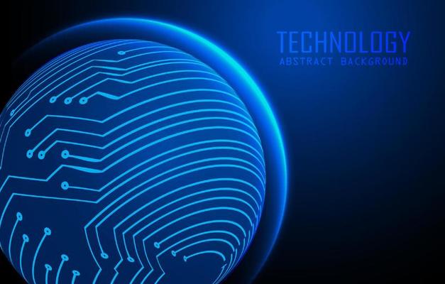 Modern World Map Holograph on Technology Background