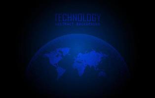 Modern World Map Holograph on Technology Background vector