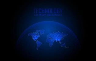 holograma de mapa del mundo moderno sobre fondo de tecnología vector