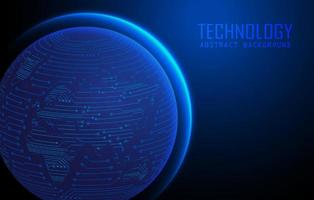 Modern World Map Holograph on Technology Background vector