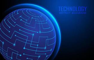 Modern World Map Holograph on Technology Background vector