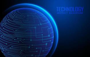 Modern World Map Holograph on Technology Background vector