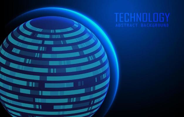Modern World Map Holograph on Technology Background