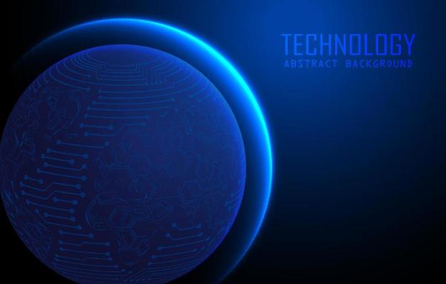 Modern World Map Holograph on Technology Background