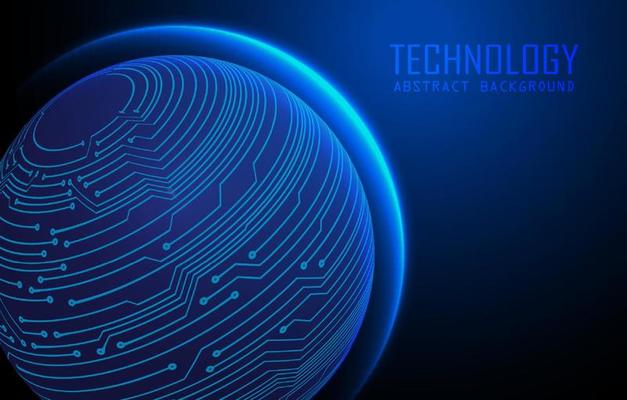 Modern World Map Holograph on Technology Background