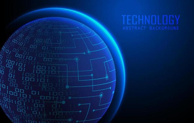 Modern World Map Holograph on Technology Background