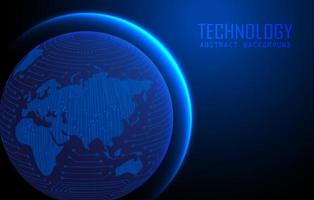 Modern World Map Holograph on Technology Background vector