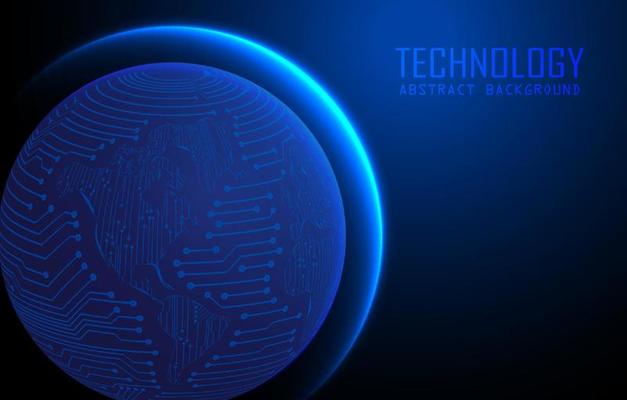 Modern World Map Holograph on Technology Background