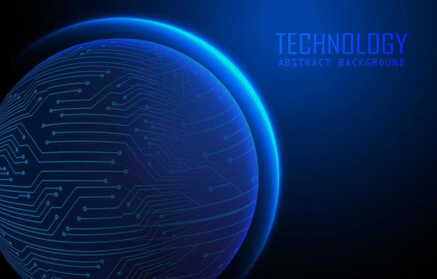 Modern World Map Holograph on Technology Background
