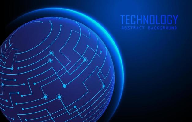 Modern World Map Holograph on Technology Background