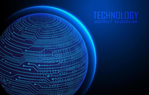 Modern World Map Holograph on Technology Background