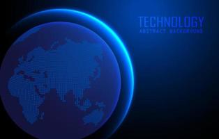 Modern World Map Holograph on Technology Background vector