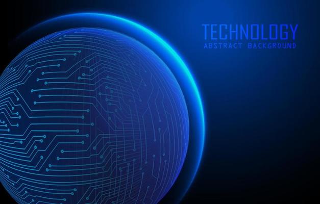 Modern World Map Holograph on Technology Background