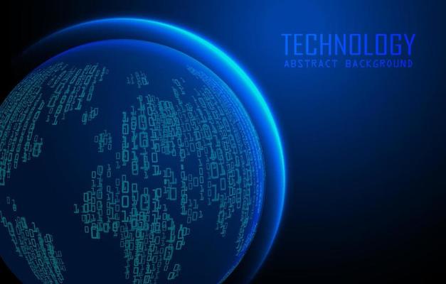 Modern World Map Holograph on Technology Background