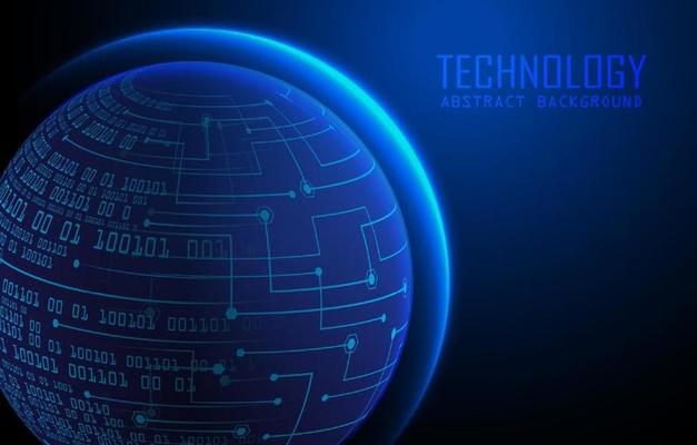 Modern World Map Holograph on Technology Background