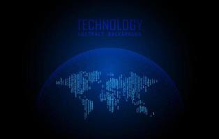 Modern World Map Holograph on Technology Background vector