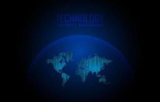 Modern World Map Holograph on Technology Background vector