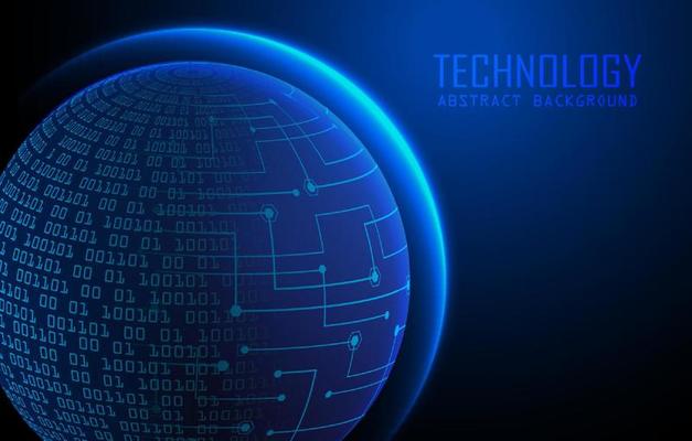 Modern World Map Holograph on Technology Background