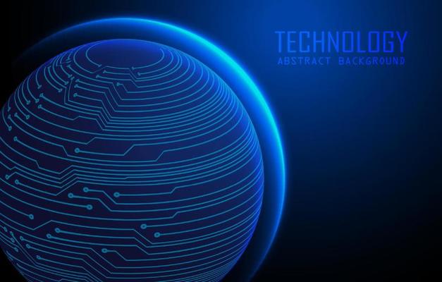 Modern World Map Holograph on Technology Background