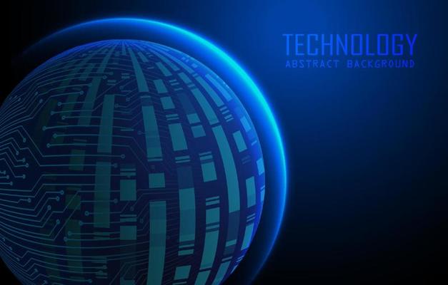 Modern World Map Holograph on Technology Background