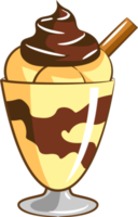 Ice cream sundae chocolate png graphic clipart design