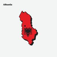 Albania mapa bandera infografía vector