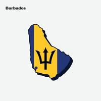 Barbados Country Nation Flag Map Infographic vector