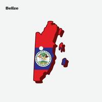 Belize Country Nation Flag Map Infographic vector