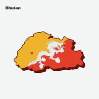 Bhutan Country Nation Flag Map Infographic vector