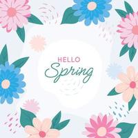 Spring colorful floral flat background vector