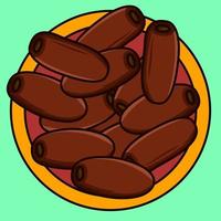 Illustration of dates from Arabic, which are usually eaten in the month of Ramadan vector