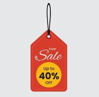 40 percent discount sign icon.Sale symbol. Special offer label Free Vector