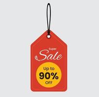 90 percent discount sign icon.Sale symbol. Special offer label Free Vector