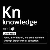 Knowledge English Word definition digital print design for t-shirts and wall art poster vector illustration