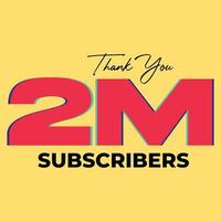 2M subscribers celebration greeting banner vector illustration