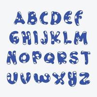 Cow texture English alphabets vector illustration
