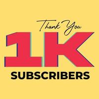 1K subscribers celebration greeting banner vector illustration