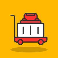 Luggage Cart Vector Icon