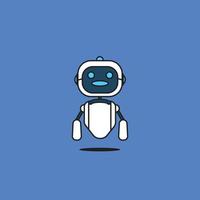Cute Robot Vector Icon Illustration. Techology Robot Icon Concept Isolated Premium Vector. Flat Cartoon Style