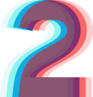 linear number style png