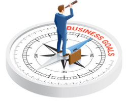 Businessman stand compass png