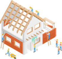 Construction house illustration png