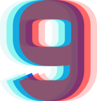 linear number style png