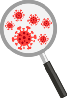 Magnifying glass looking for virus png