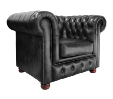 Classic Black leather armchair png