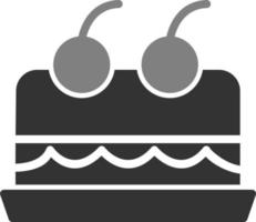 Cake With Cherry On Top Vector Icon