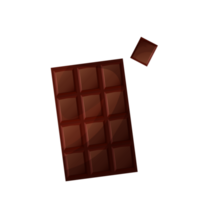 chocolate bar on transparent background in cartoon style png
