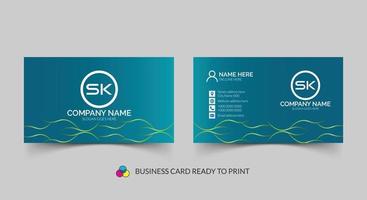 Stylish corporate business card template design vector